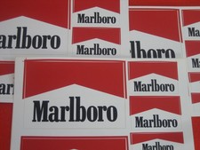 Neuwertig 5 Bogen 30 Stück original Marlboro Aufkleber Folie Sticker 1980iger 99