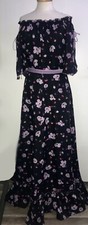 true Vintage Maxi Kleid 60er 70er Jahre Blumenprint Schlager Party Festival