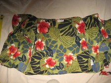 VINTAGE Minirock Wickelrock grün rot Blüten HAWAII Südsee Hennes 34 STARKE FARBE