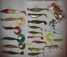Twister Gummi Fisch Blei Kopf Jig Haken Set Konvolut
