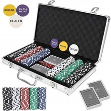 Koffer Pokerset 300 Chips Chips 2 Kartendecks Profi Kit Texas Holde