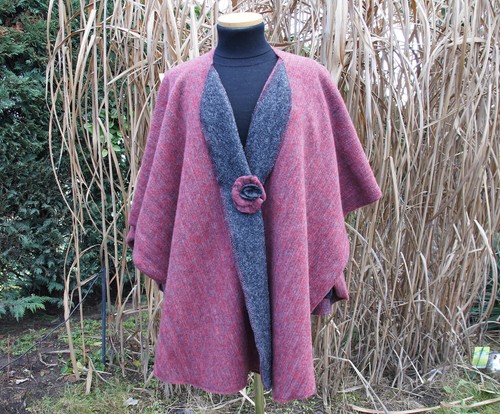 Damen woll wende cape poncho - damen, woll-wende