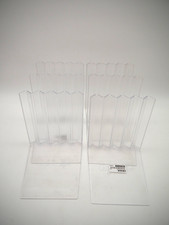 6 x IKEA Buchstützen Bokis transparent Vintage Kunststoff gerippt gezackt Retro