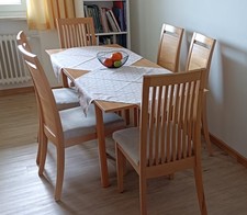 6 x Hochwertige Set Esszimmerstühle Küchenstühle aus Massiveholz + Esstisch