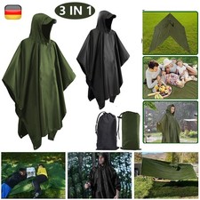 3in1 Regenponcho Poncho mit Kapuze Regencape Regenschutz Fahrrad Wandern Camping