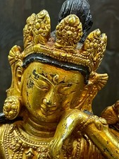 alter vergoldeter Bronze Kwan Yin Guan Juan Bodhisattwa Buddha Bangkok Thailand