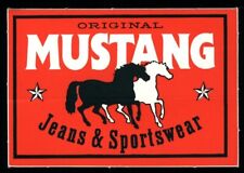 Werbe Aufkleber - Mustang Jeans - 7x5cm - Vintage Reklame Werbung 80er 90er