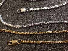 Königskette vierkant 2x2mm in versilber - Gold Double - vergoldet  Königsarmband