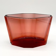 Antike Josef Hoffmann - Moser Karlsbad Glas Vase Art Deco Facettenschliff Rot