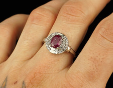 925 Silber Ring mit Rubin und
