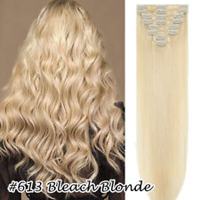100G Dicke Clip in Hair Extensions Remy Echthaar Haarverlängerung 8 Tressen Weft