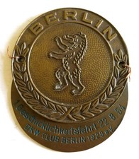 Plakette 1. Geschicklichkeitsfahrt 1954 DKW Club Berlin Bronze 2-teilig Sammler