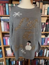 Winter Weihnachtspullover Damen Esmara Gr. XL 42/44 Grau