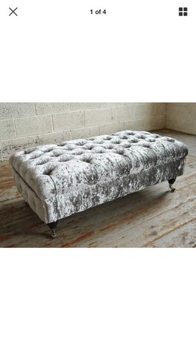 Chesterfield textil hocker - ,