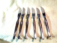 Messer 6-teilg  Solingen Silber Rostfrei Edelstahl mit Vergoldung