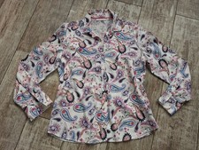 Wunderschöne Bluse von ETERNA, Gr. 40, Weiß-Bunt, Paisley, Langarm