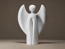 Modern Angel Figurine | Abstrakte Engel Skulptur | Weißes Designobjekt als Symbo