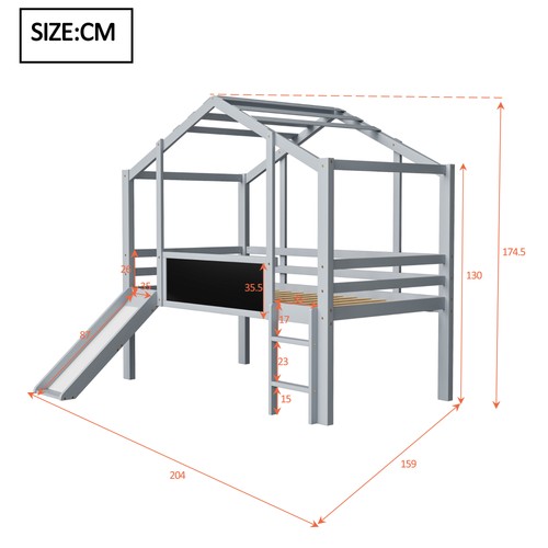 Sonnenh hochbett grau 200 - hochbett,