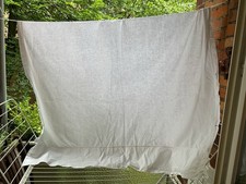 Vintage Bettlaken 216 x 140 cm weiß m. Knopflöchern Leinen? Baumwolle? Betttuch