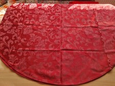 Tischdecke oval 2,12 x 1,54  &  8 Stoffservietten im Set rot