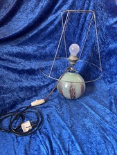 WMF Ikora Glas Lampe Bauhaus Art Deco Lampe Tischlampe Lampenfuß Grün-Braun-Weiß