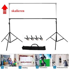 2x3m Fotostudio Hintergrundsystem Teleskop Hintergrund Stativ + Tasche Profi Set
