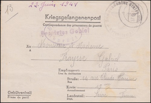 Kriegsgefangenenpost stalag - kriegsgefangenenpost,