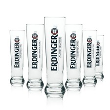 6x Erdinger Bier Glas 0,5l Weizen alkoholfrei Hefe Weißbier Gläser Tulpe Beer