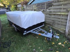 Trigano Raclette Zeltanhänger, 100 Km/h Zulassung, Vorzelt, Sonnensegel, EZ 2017