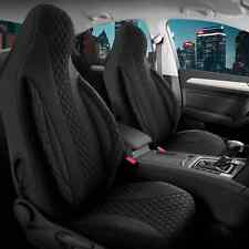 2x Sitzbezüge passend für Chevrolet Spark M300 M400 (Schwarz-Schwarz)