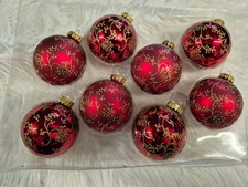 Christbaumkugeln Weihnachtskugel Christbaumschmuck Krebs Glas Lauscha rot Gold