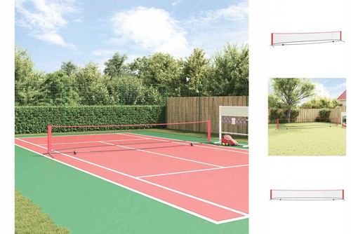 Tennisnetz schwarz und rot - schwarz,