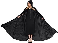 Chitomars Umhang mit Kapuze, Halloween Umhang Kostüm Samt Cosplay Hexen (S/2567)