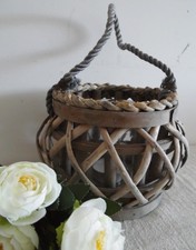 Rattan Windlicht Vase Korb zum hängen & stellen Advent Weihnachten Licht Kerzen