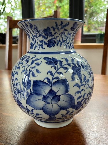 Blau weiße keramik - deko, vase