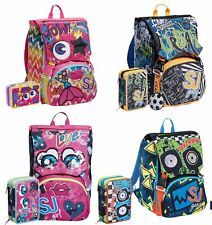 Rucksack Taschen Ordner Backpack seven sj seven junior + Etui 3 Reißverschluss komplett 