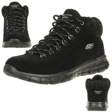 Skechers Synergy Winter Nights Stiefel Damen Winterschuhe gefüttert schwarz BBK