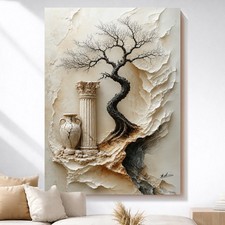 Baum wandbild beige - baum,