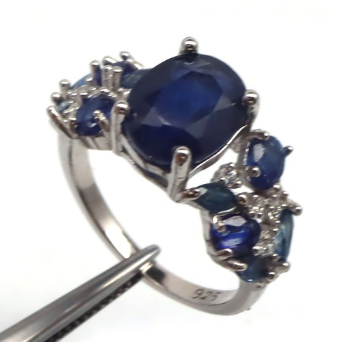925 silber blauer saphir - 925,