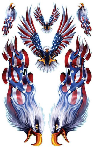 Aufkleber set adler flagge usa - aufkleber-set,