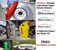 6er SET - Brembo hochwertige Bremssattel Aufkleber Aufkleber - 3 Größen - 15 Farben