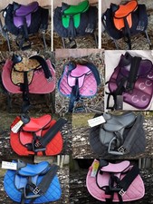 HKM Beginner Sattel oder Set mit Zubehör - Shetty Holzpferd Stehpferd Spielpferd