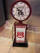  ROUTE US 66Z zapfsäule Uhr  Tischuhr Metall Kraftstoffpumpe route 66 selten