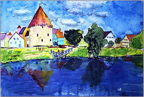 Original aquarell malerei - aquarell,