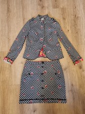 Blutsgeschwister Rock und Jacke Blazer mit Rosen kariert