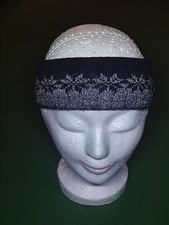 Stirnband Schneeflocken Gefüttert Vintage Warm Haarband Weichschwarz Winter weiß