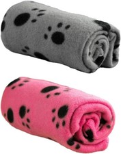 2 Stück Haustierdecken – Süße Pfoten, Bedruckt, Waschbar, 60x70cm, Katzen/Hunde