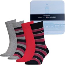 Tommy Hilfiger Mixed Giftbox 4-Pack Herren rot grau blau Socken Geschenkbox NEU