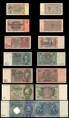 Reichsbanknoten 1 - 7,