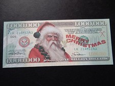 NEU $1 Million Banknote Geldschein Geschenk Bischof von Myra Neuheit $1000000 Weihnachtsmann